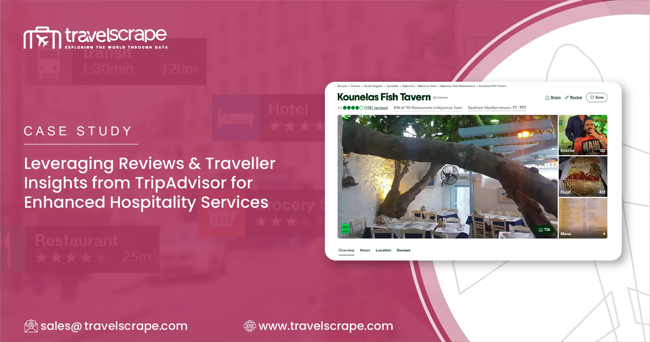 Reviews & Traveller Insights from TripAdvisor for Hospitality Services